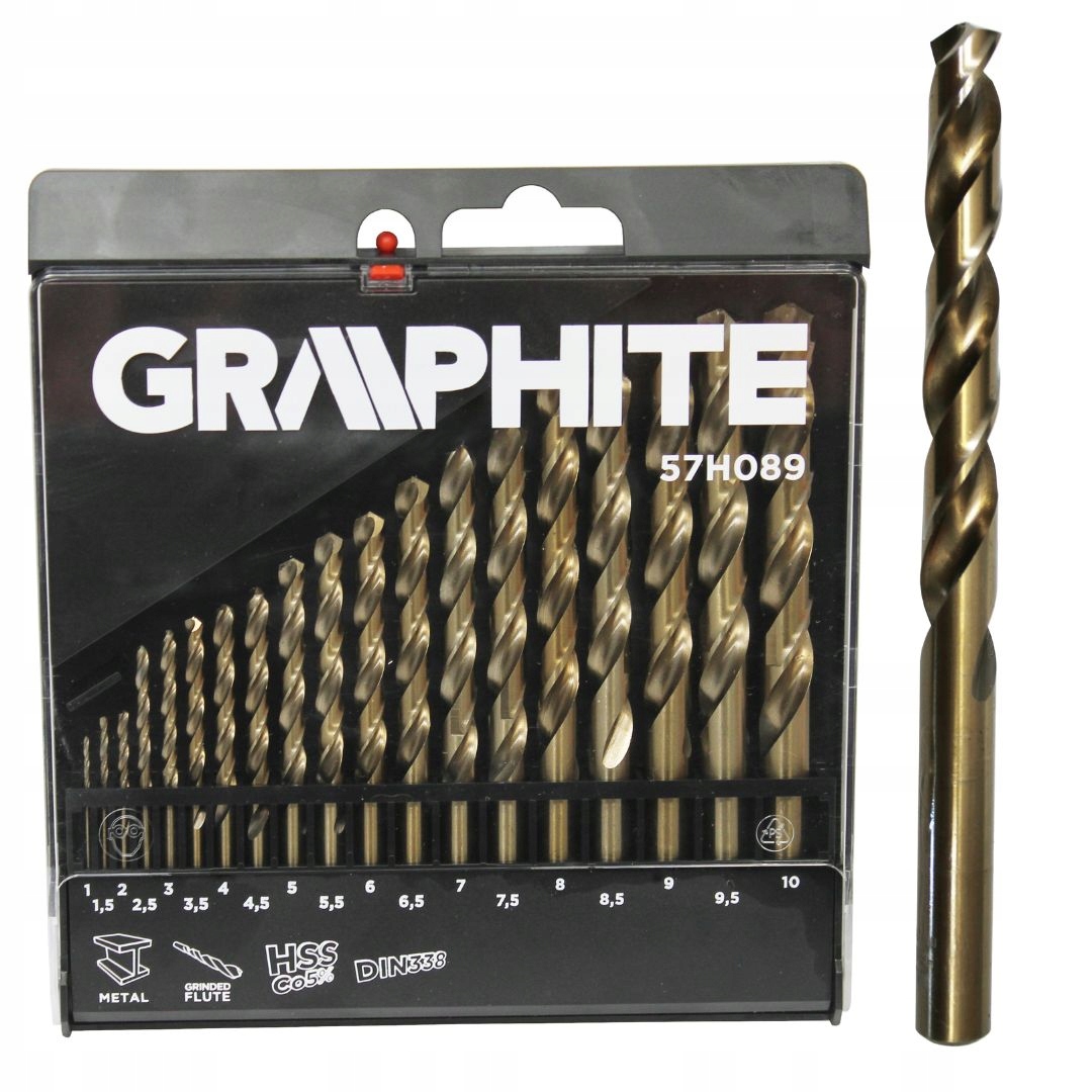 

Wiertła Do Metalu HSS-Co 1,-10mm 19sz Graphite