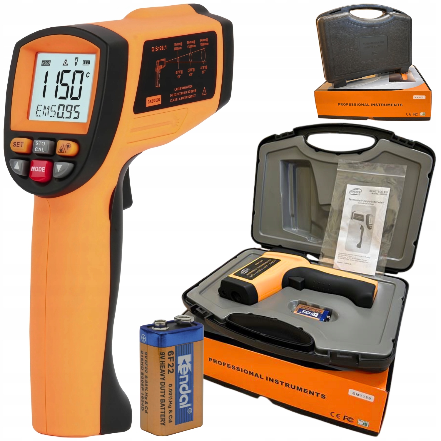 Pyrometr, Laserový Bezdotykový Infračervený Teploměr, Emisivita -30 +1150