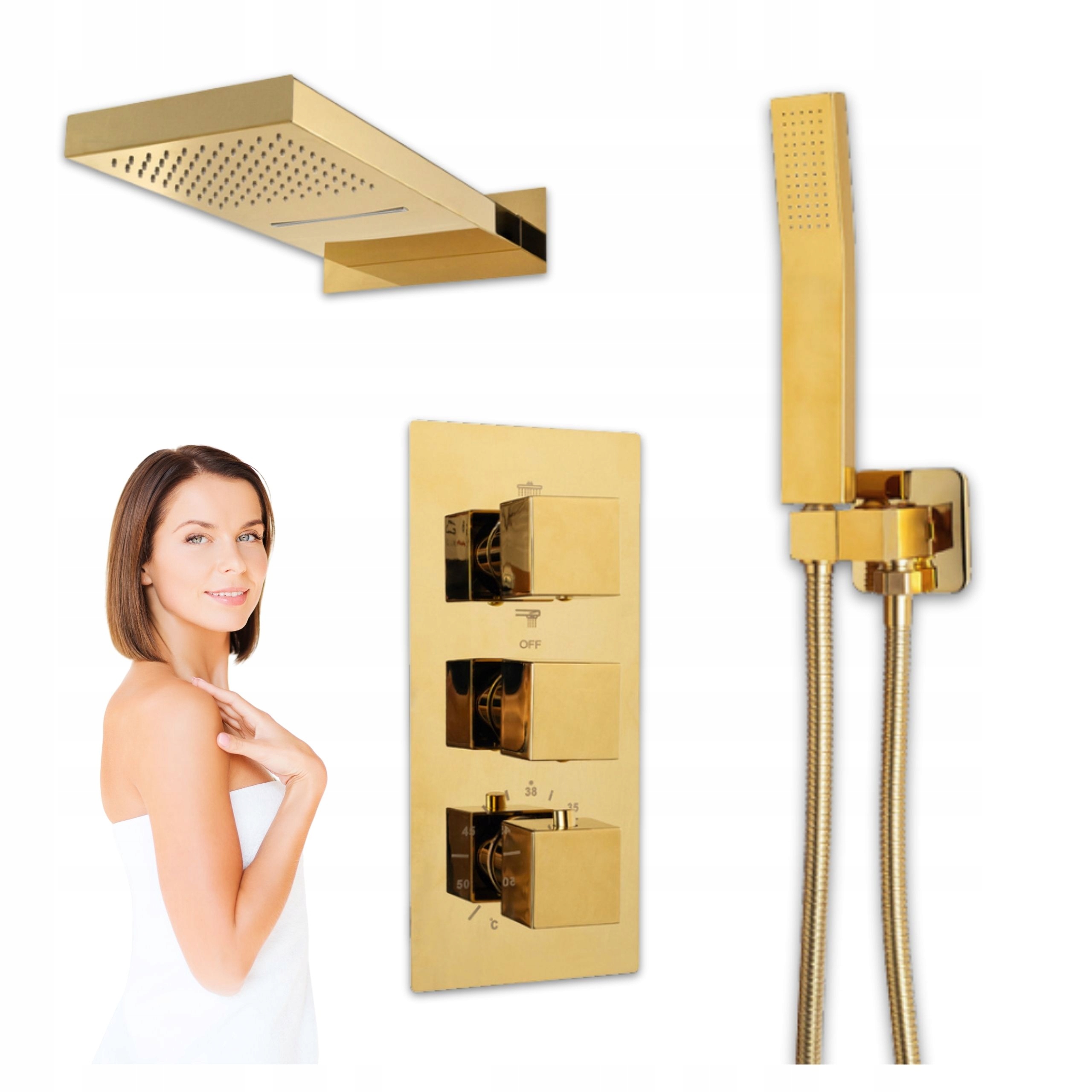 Sprchový Set Podomítkový Smartbox Termostat 1159G Zlatý