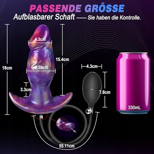 XXL INFLATABLE SILIKONOWY ANAL PLUG Z POMPKĄ DLA MĘŻCZYZN I KOBIET — miniatura 5