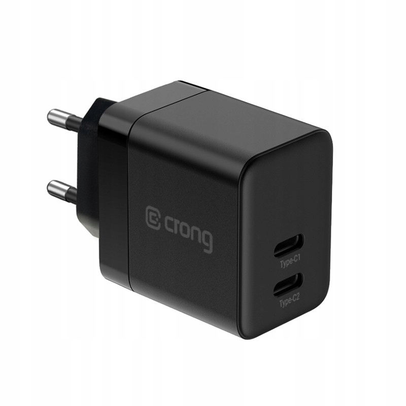 Ultra Compact GaN síťová nabíječka 2x Usb-c 35W Pd 3.0 s Pps, černá