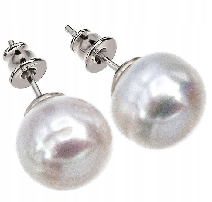 Pravé Velké Bílé Perly Elegantní Náušnice Stříbro