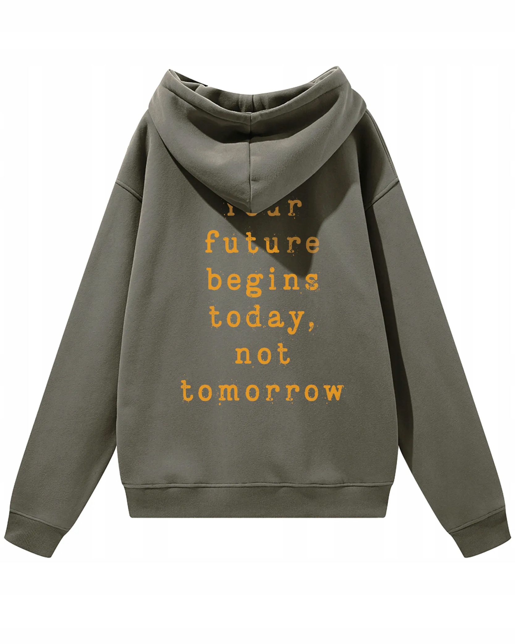 Vaše budoucnost začíná dnes, s kapucí Oversize mikina Motivation Gray XXL