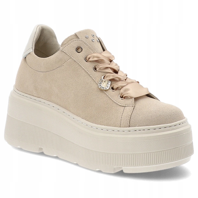 Béžové tenisky Karino Módní dámské boty na platformě