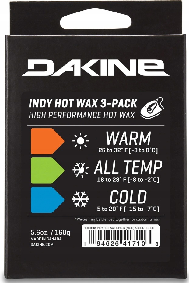Smar Wosk do Nart Ślizgów Snowboard Dakine Indy Hot Wax 3-Pack 3x53g