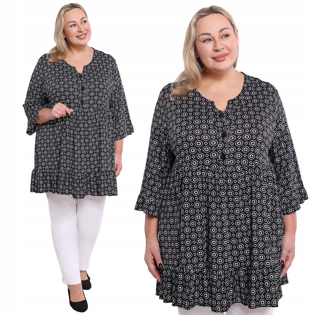 Černá tunika, bílý vzor 50/52