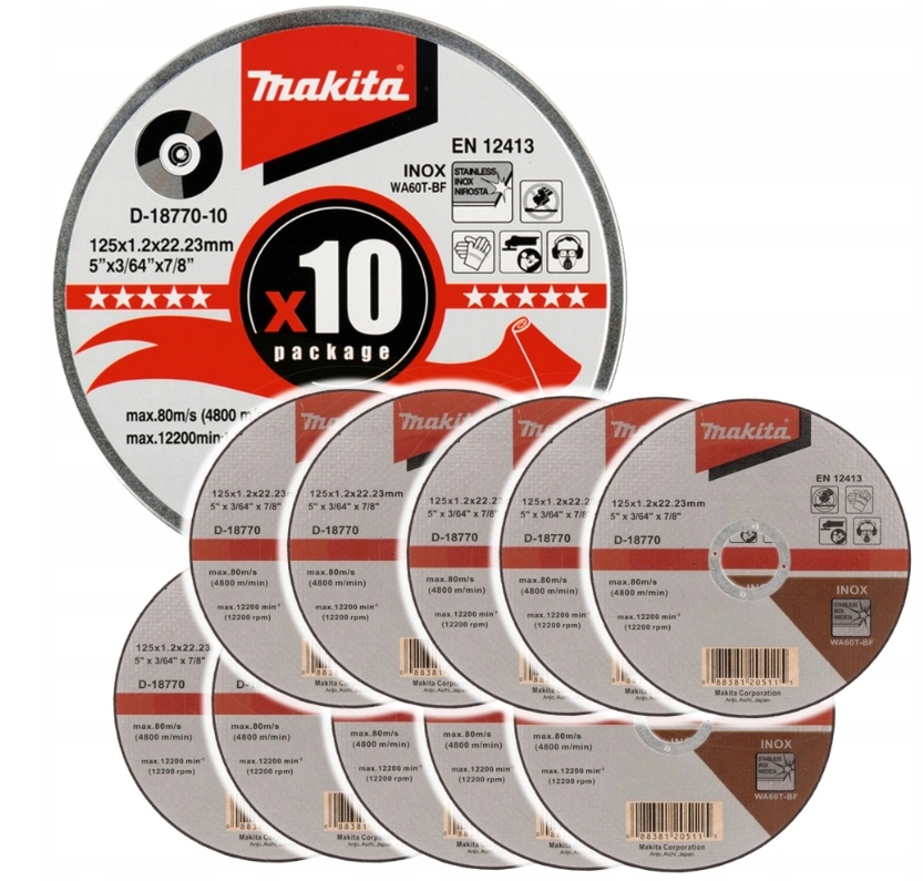 

Tarcza tnąca Makita D-18770-10 125x22,2 mm 10 szt