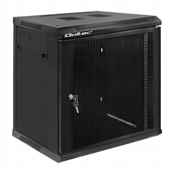 Qoltec Skříň Rack 19" 12U 600 x 635 x 450 Perforované dveře Závěsná