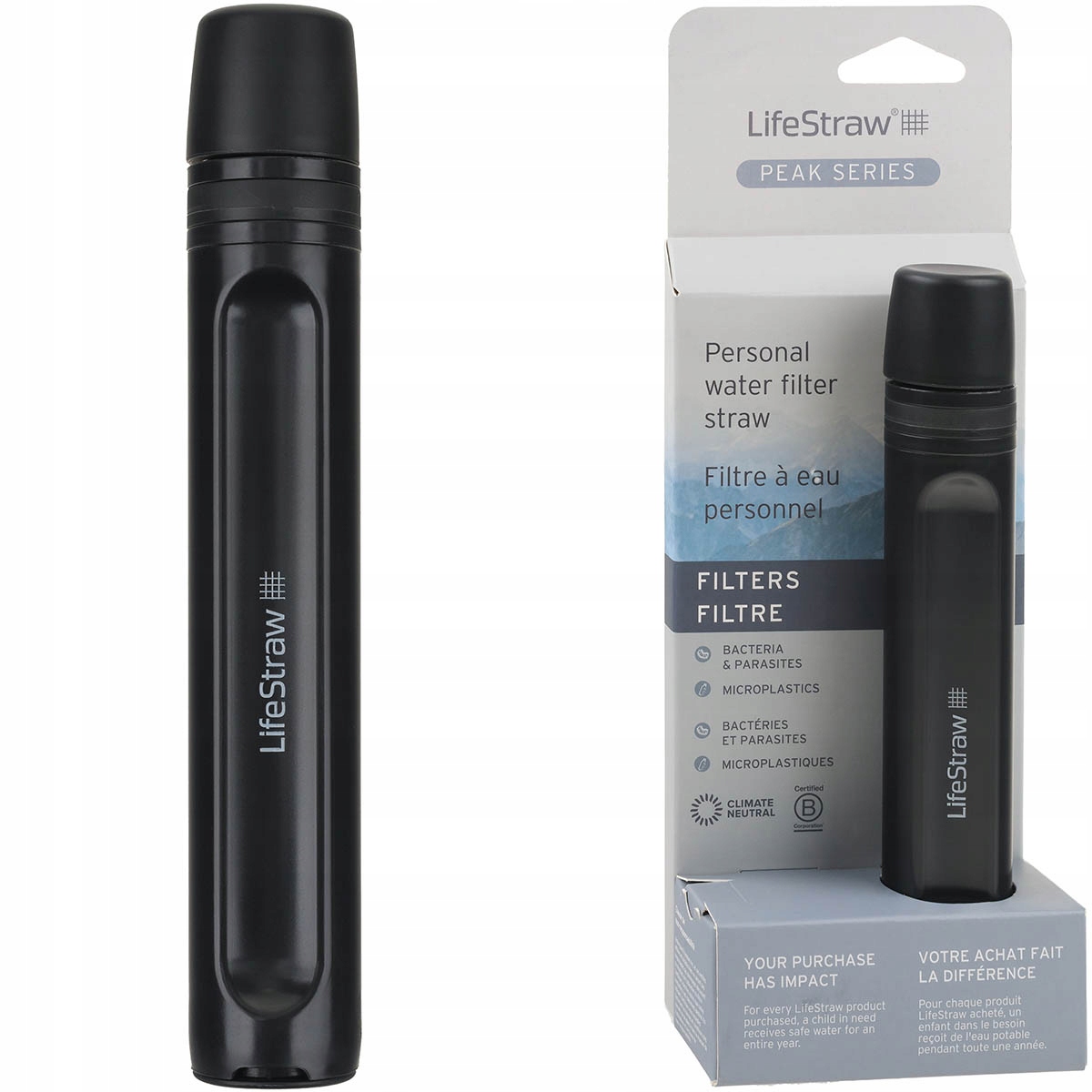 Filtr na čištění vody Lifestraw Peak Personal Slamka Dark Grey