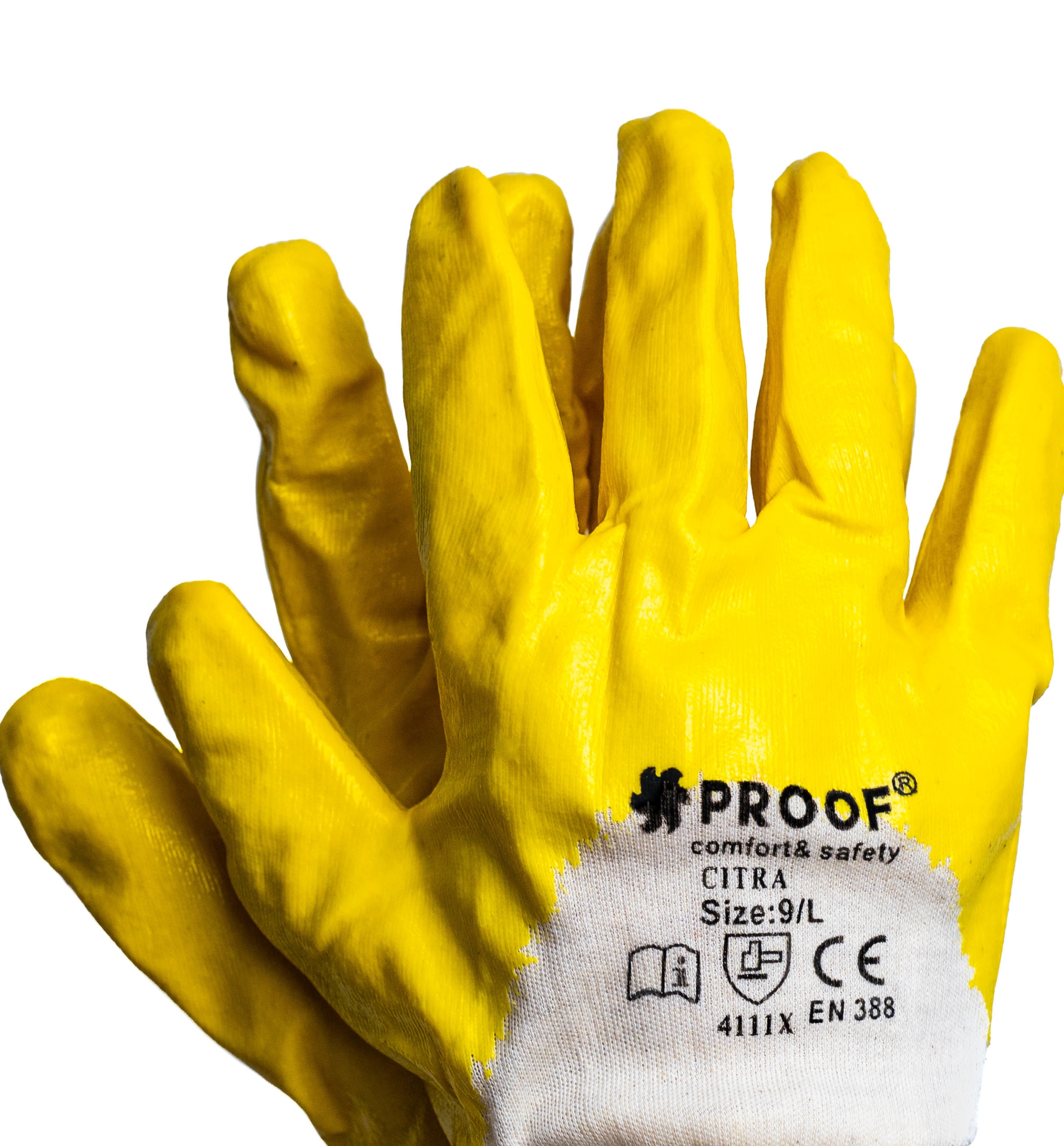 RĘKAWICE ROBOCZE OCHRONNE ŻÓŁTE POWLEKANE NITRYLEM PROOF CITRA ROZ. 9-12PAR Kod producenta 04-314-9