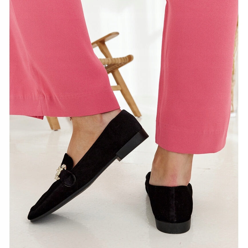 Czarne Inny materiał Buty Mokasyny r.40 Marka bez marki