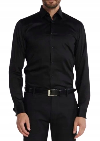 Pánská košile Hugo , černá, Elegantní , hladká, 44 Jxc