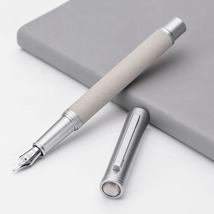 Metalowe pióro wieczne białe HongDian zestaw tłok