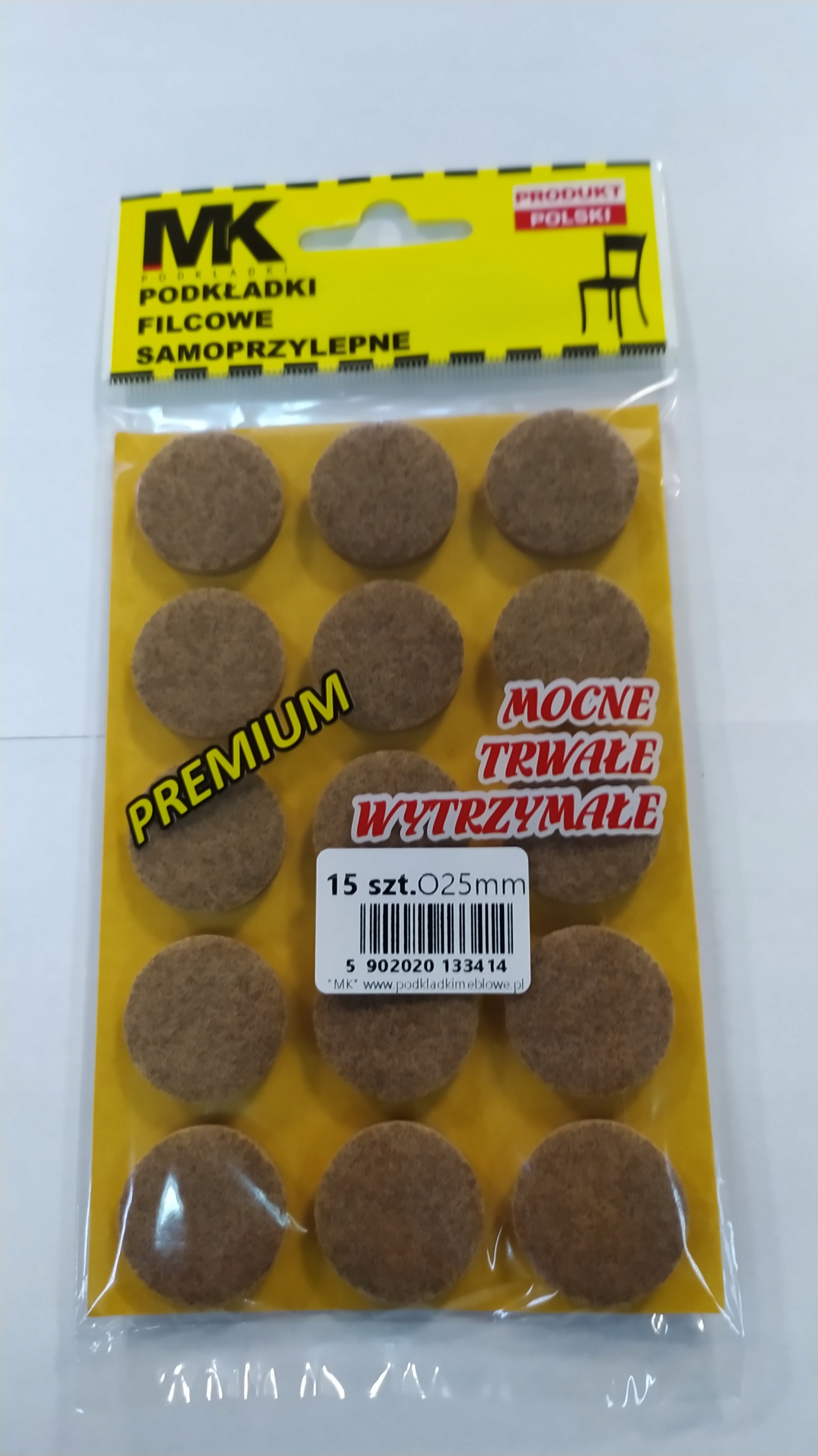 

Podkładki filcowe Mk premium brąz okrągłe 25mm