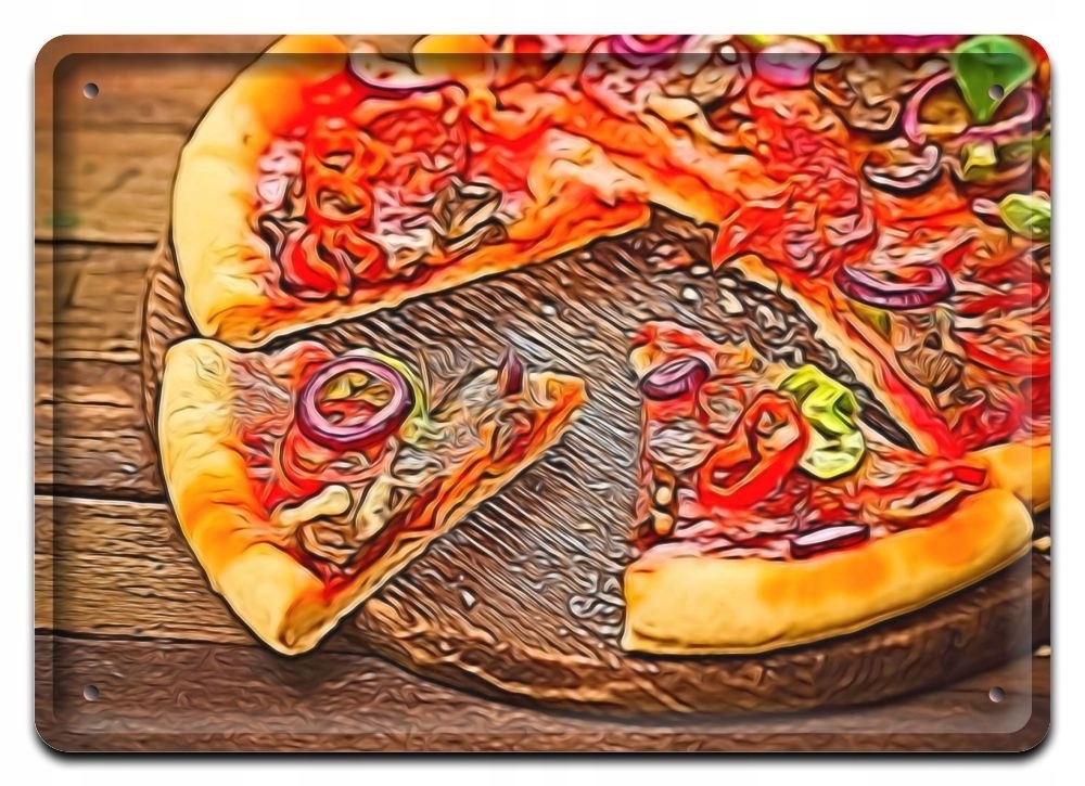 Pizza Plakat Metalowy Szyld Obrazek Retro #10507