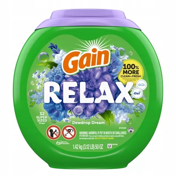 Gain Relax 32 ks – Univerzální kapsle na praní tkanin