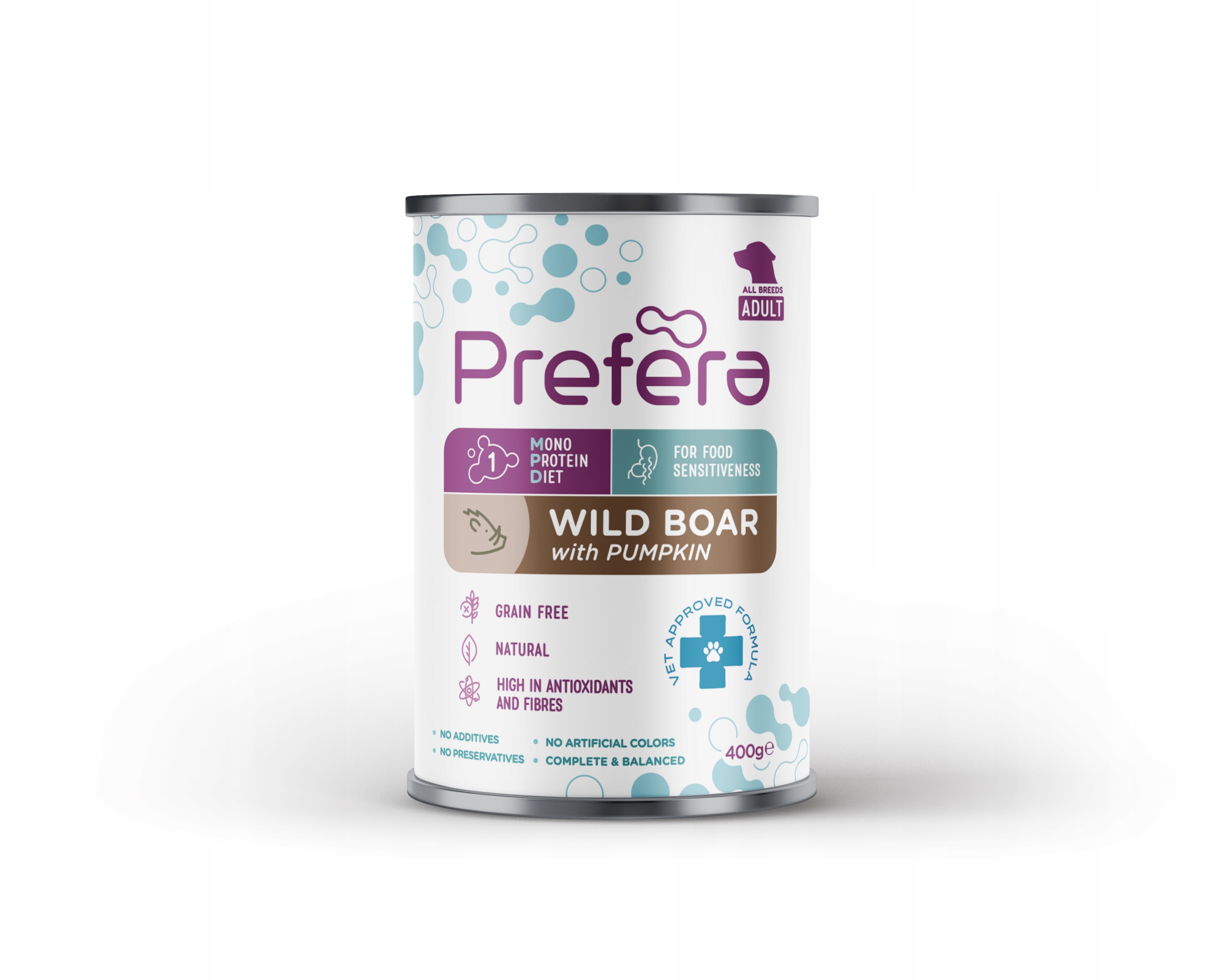 Levně Prefera Monoproteinové krmivo pro psy Vet Approved divočák s dýní 400 g