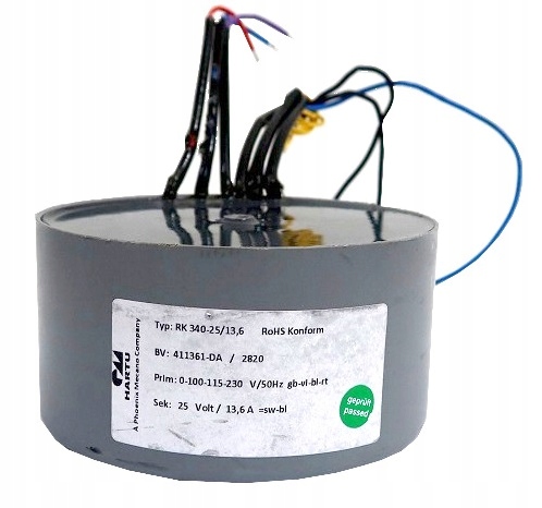 TRANSFORMATOR TOROIDALNY 230V/25V 13,6A OBUDOWA