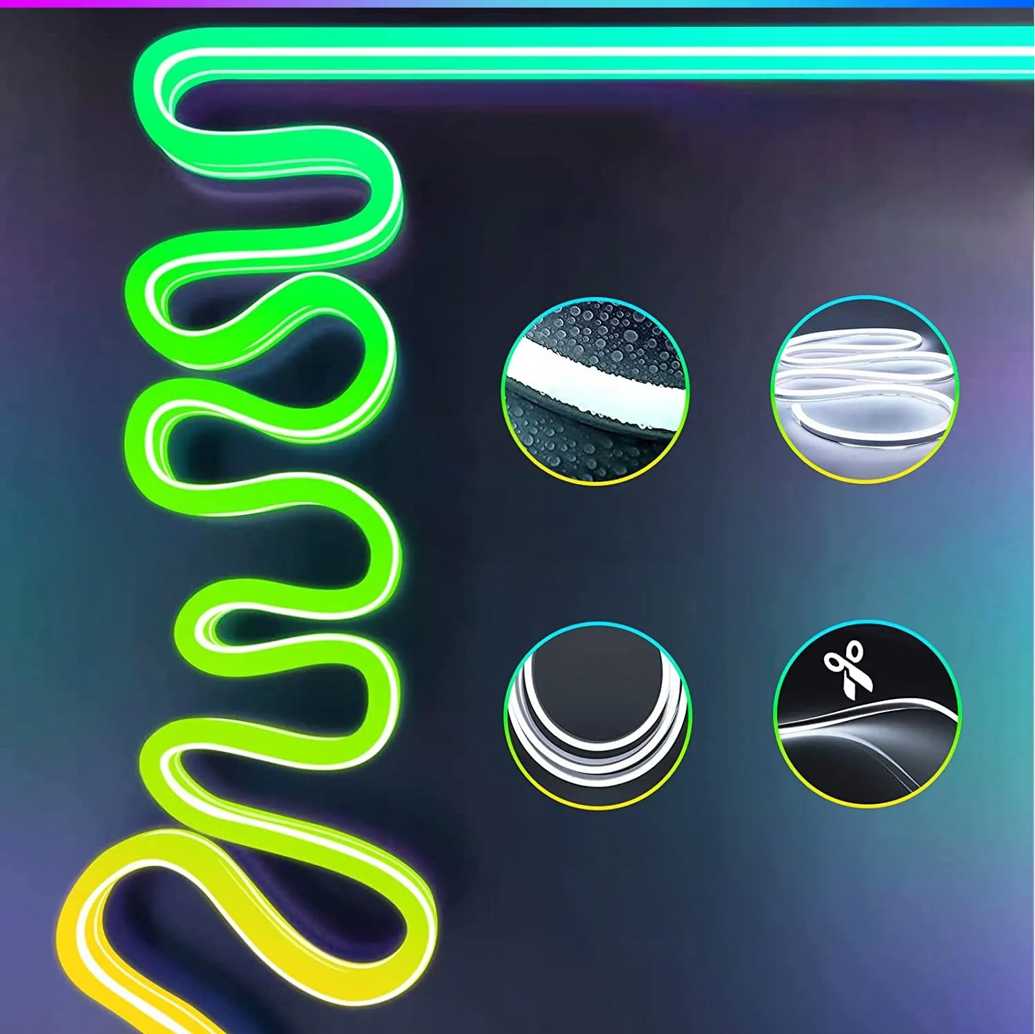 TAŚMA LED 10M NEON 5050 RGB BLUETOOTH APLIKACJA PILOT PASEK TAŚMA 120 LED/M Długość 10 m