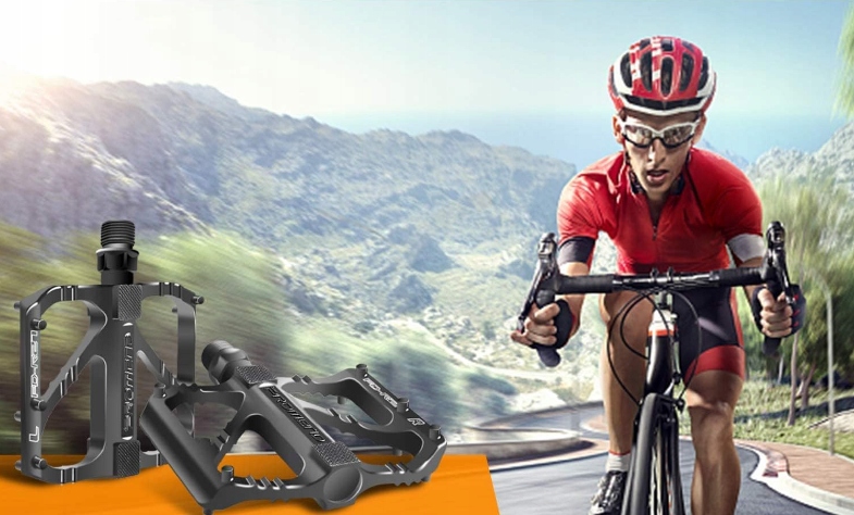 ALUMINIOWE PEDAŁY ROWEROWE PLATFORMOWE DO ROWERU MTB TREKKING CZARNE LEKKIE Kolor dominujący czarny
