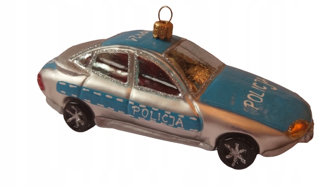 

Bombki Choinkowe Szklane Auto policja 16cm