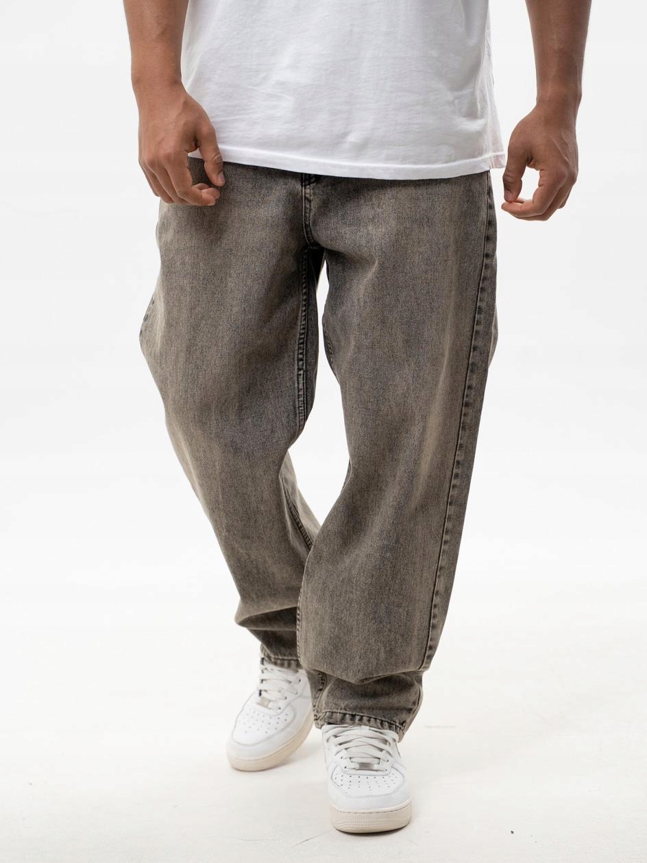 Široké Jeansy Baggy Pánské Světle Hnědé Jigga Wear Koruna XL