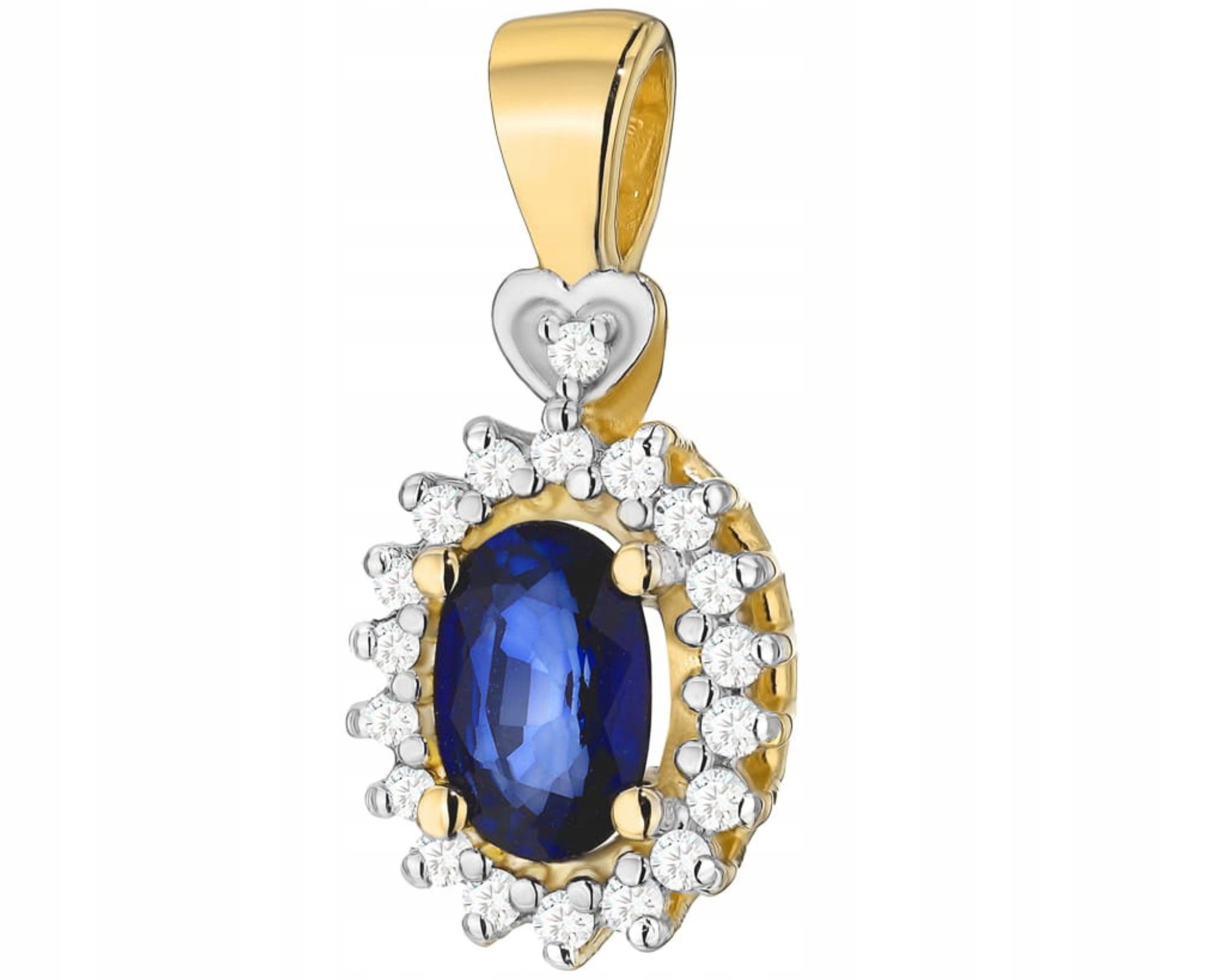 Zlatý Přívěsek S Briliantem A Safírem 585 Dárek Gravírování