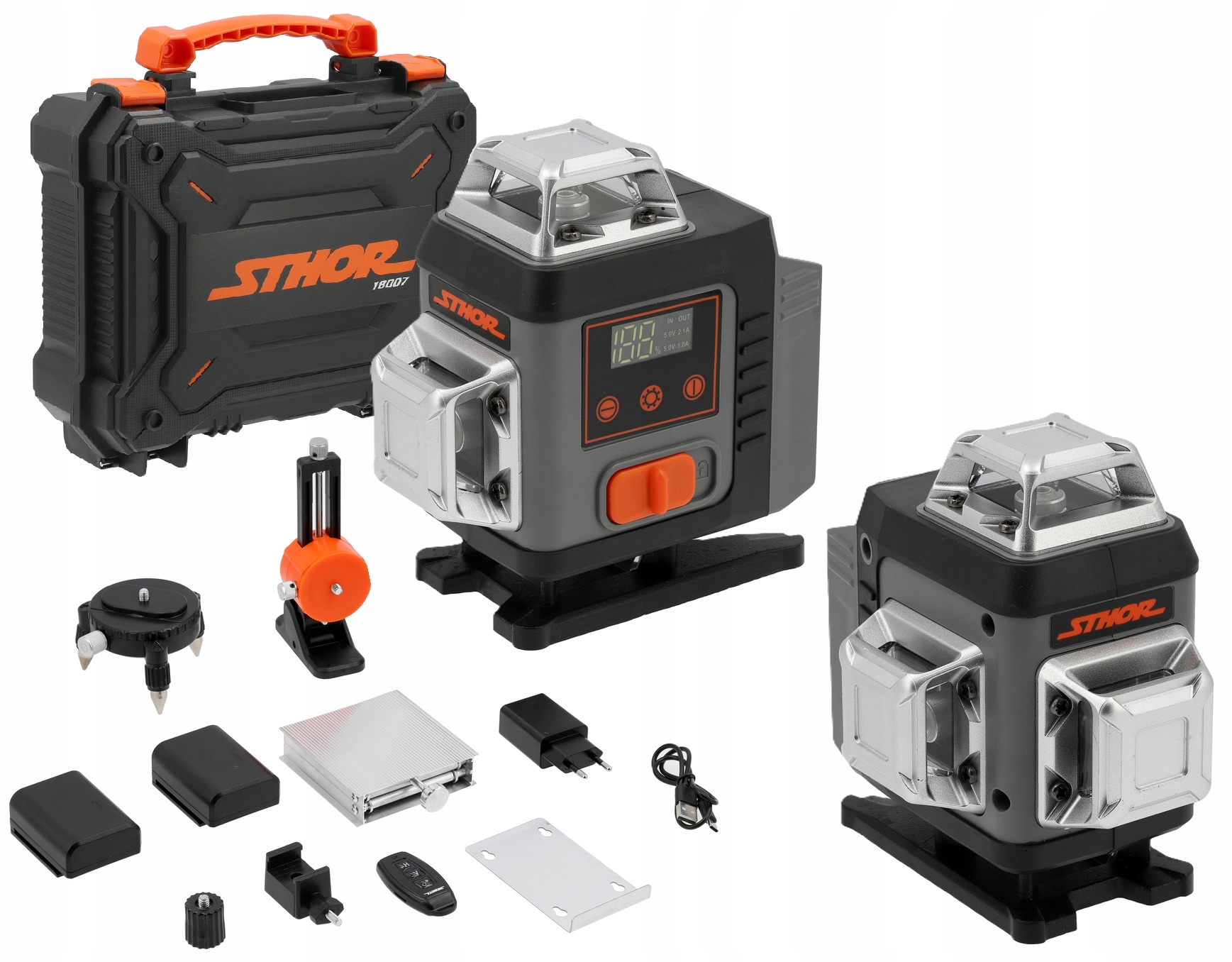 Samonivelační Křížový Laser Zelený 16 Lineární 4D Příslušenství 25 m 18007