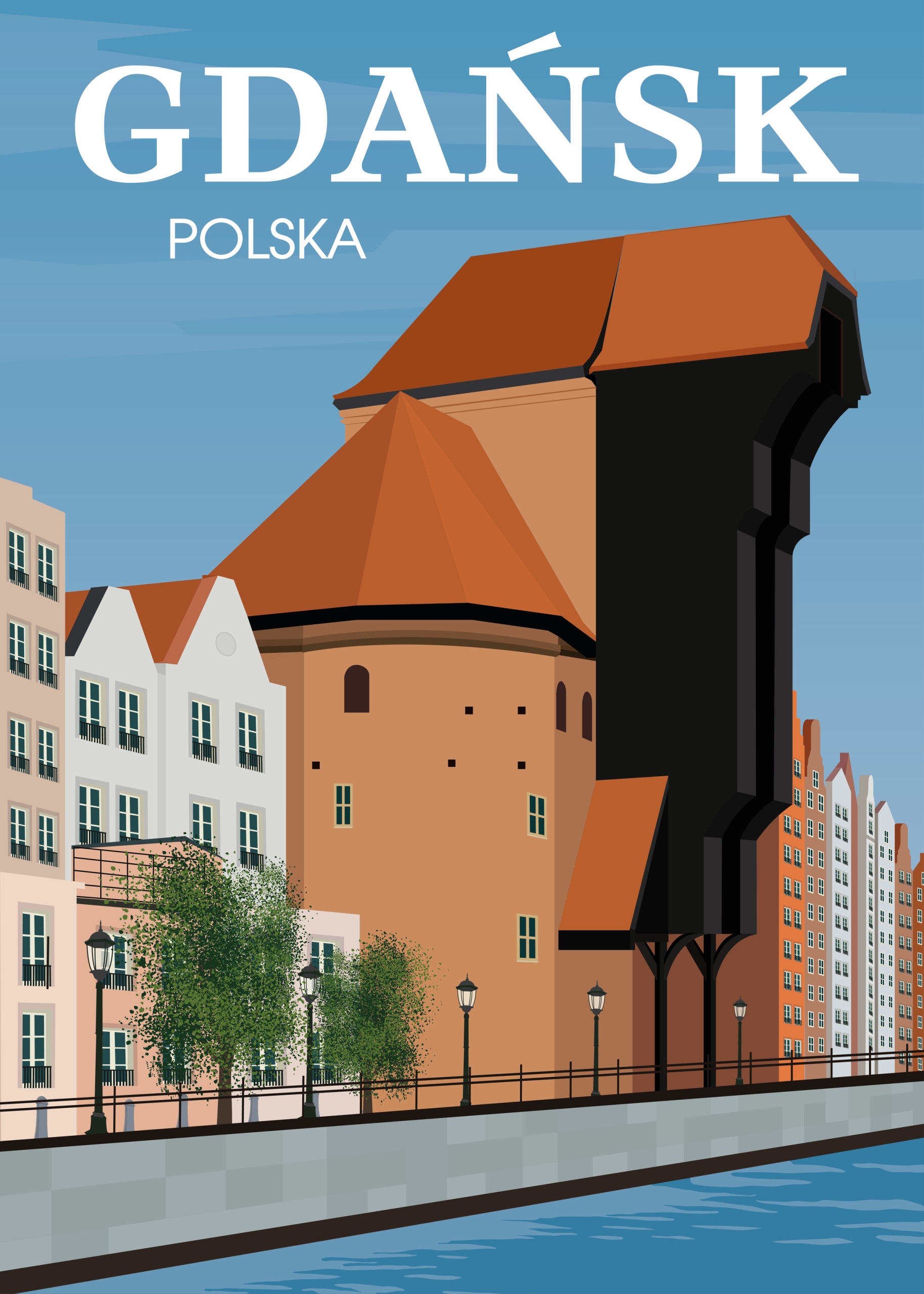 

Plakat podróżniczy Gdańsk Polska 30x40cm