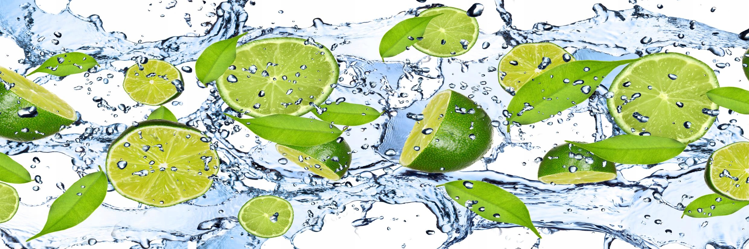 NAKLEJKI DO KUCHNI ŚCIANA limonki woda LAMINAT