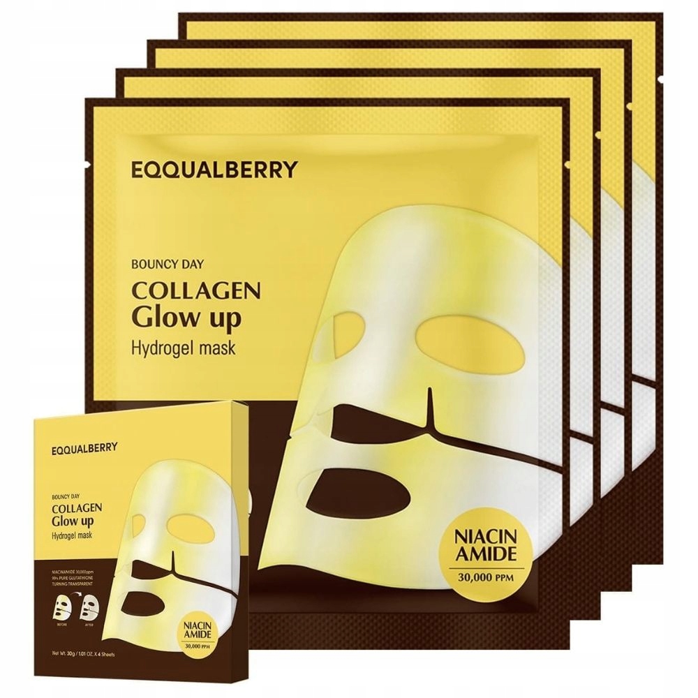Eqqualberry Collagen Glow Up Textilní maska 4 ks