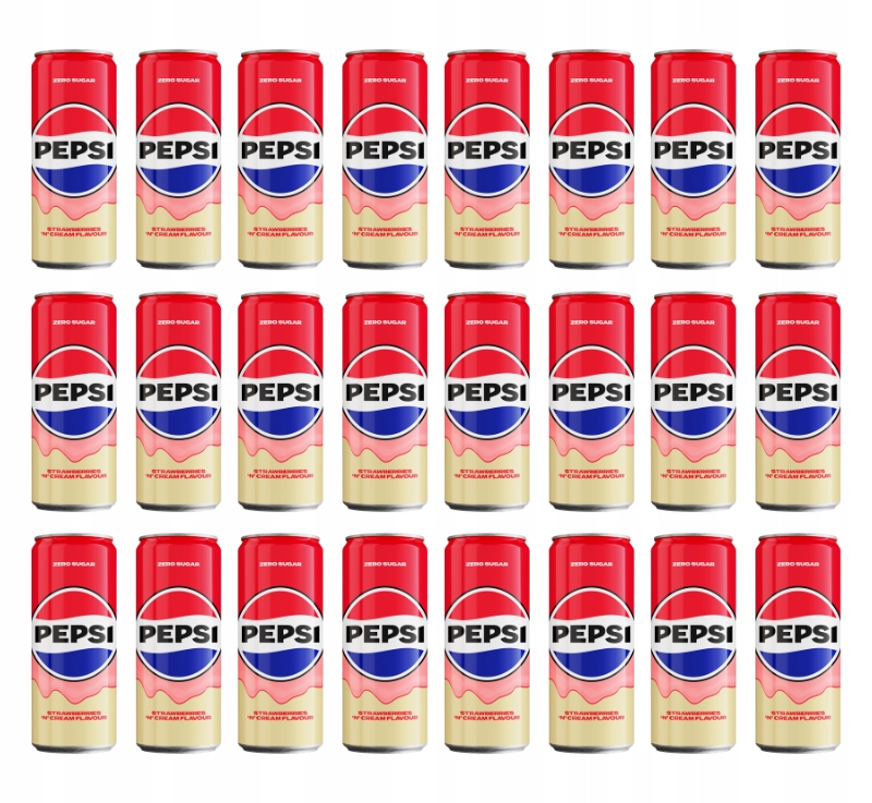 Pepsi-Cola Zero Sugar Napój o smaku waniliowo-truskawkowym 24x330 ml