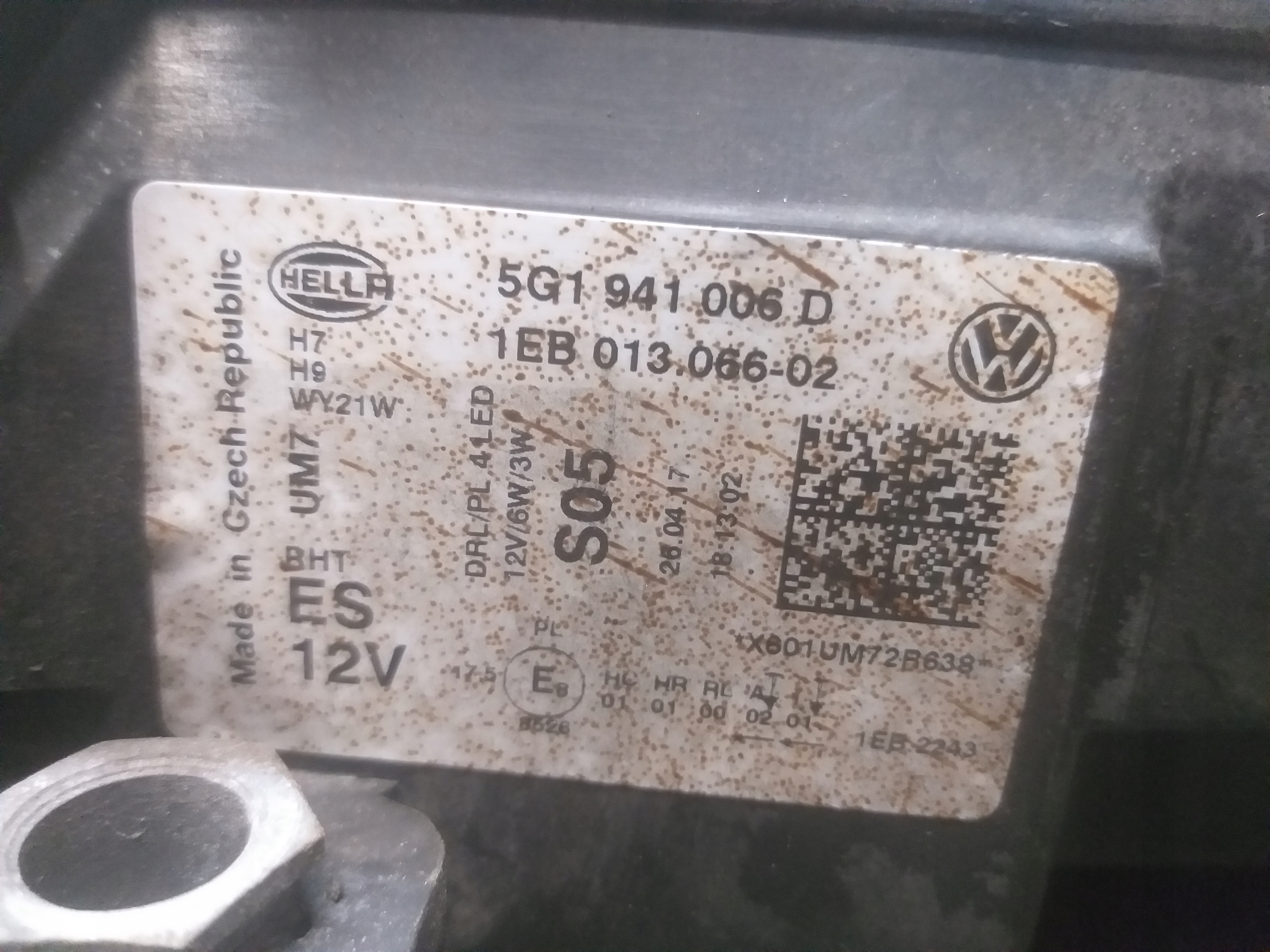 light front right VW GOLF VII 7 LIFT 5G1941006D