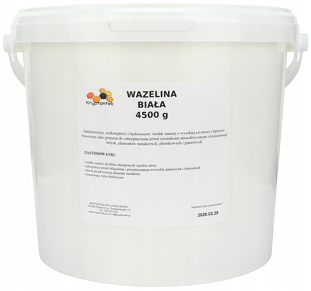 Wazelina Biała Techniczna 4,5kg Bezkwasowa Smar