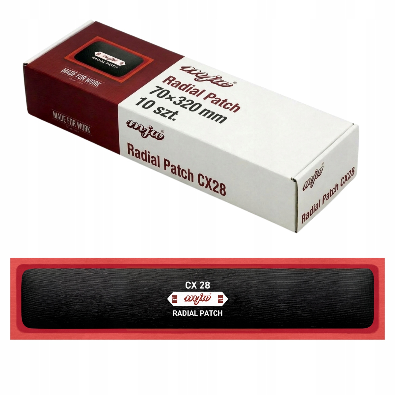Vložka na opravu radiálnych pneumatík CX28 70x320 mm 10 ks vulkanizačných záplat