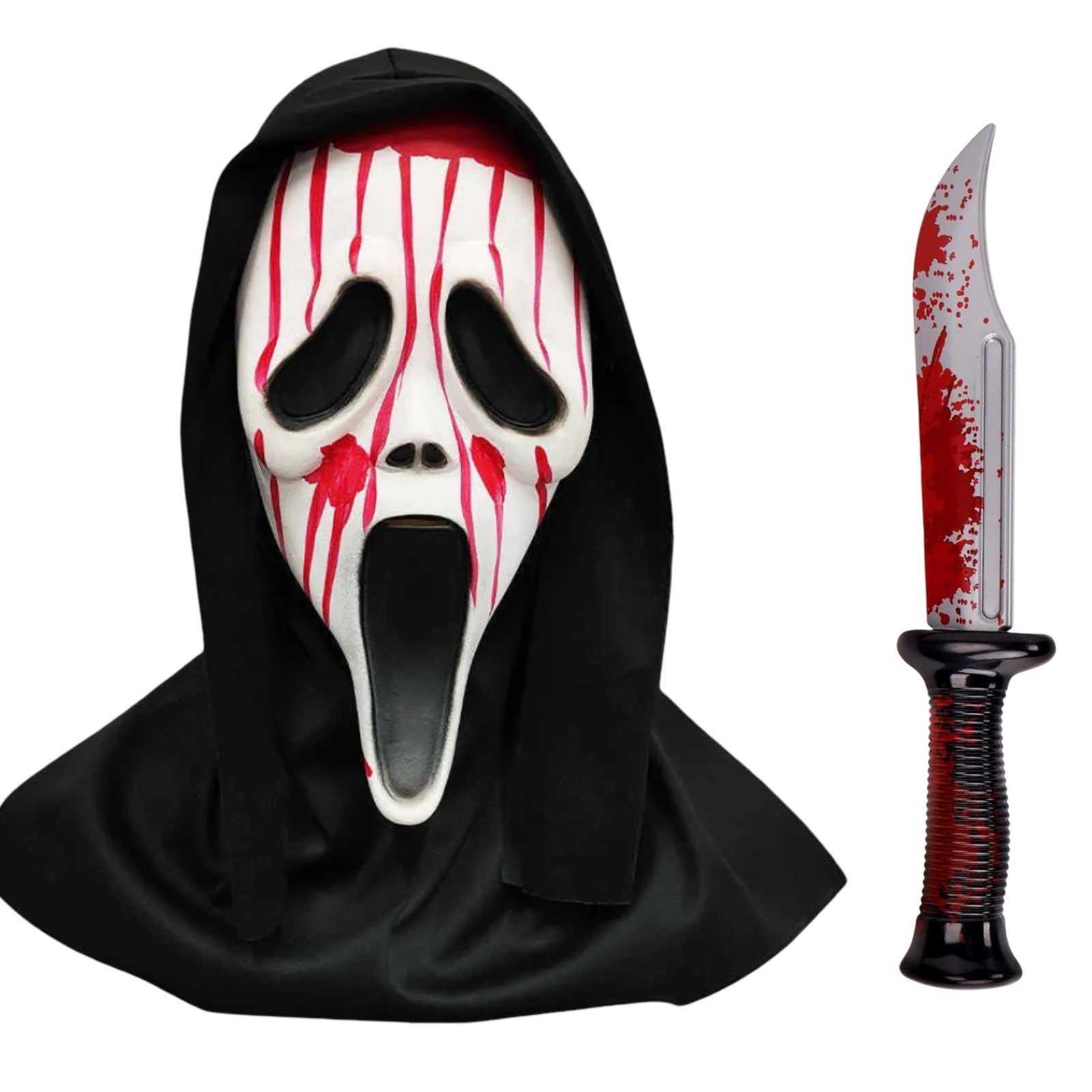 Maska Křik a Nůž na Halloween Kostým Převlek Scream Kostým Strašidelný