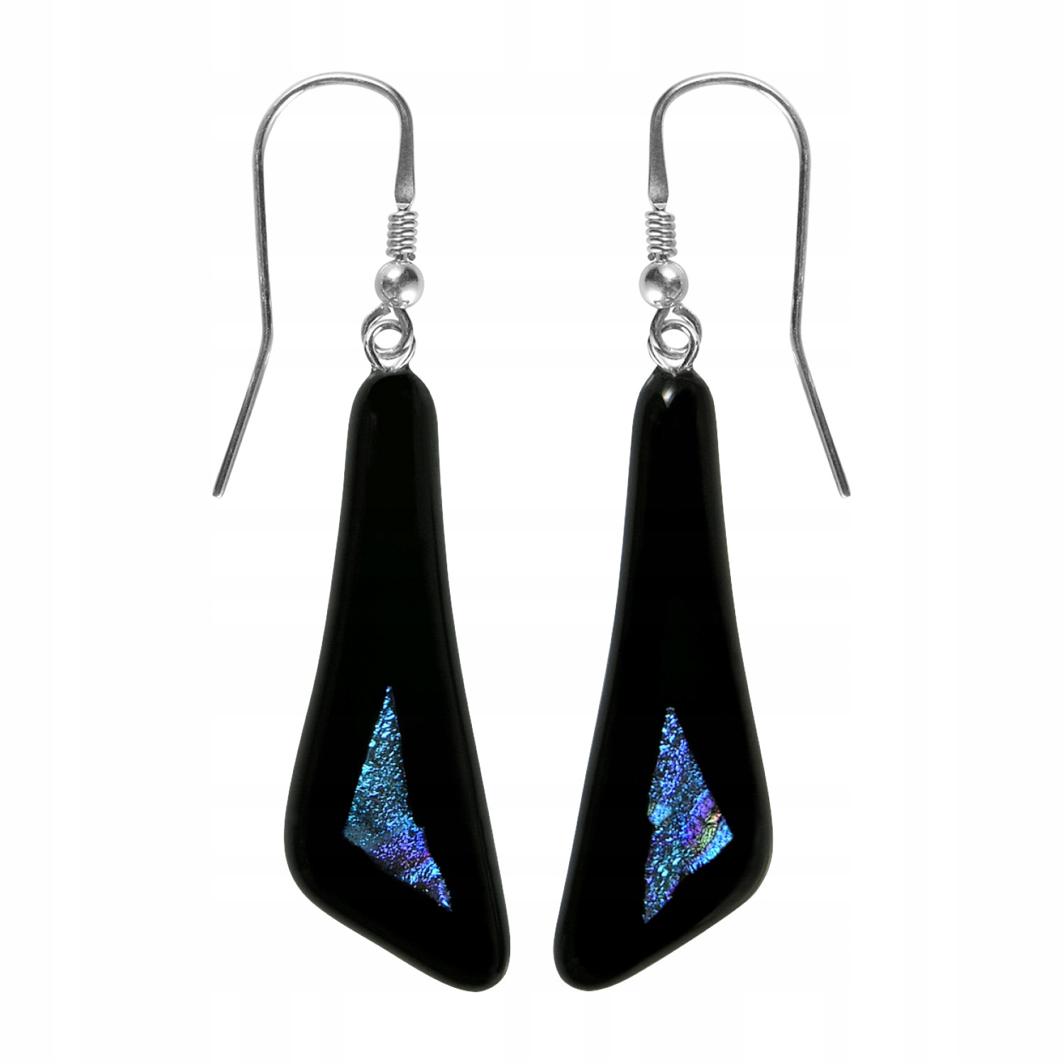 Dámské černé Náušnice Harf, muránské sklo