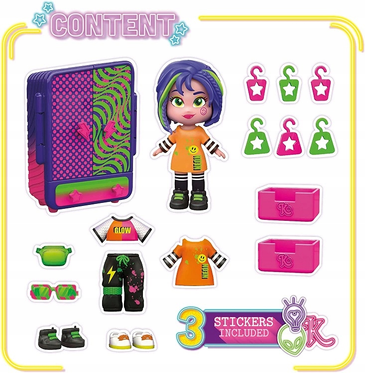 KOOKYLOOS ZESTAW GARDEROBA SZAFA ROBIN LALECZKA 2 Stroje + AKCESORIA 18217 Marka Magicbox