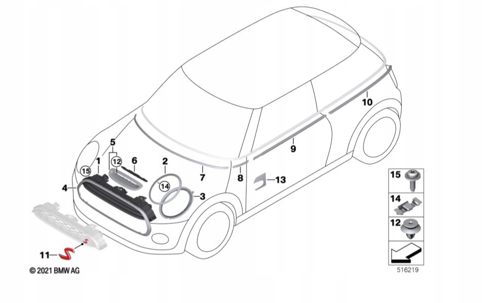 Uszczelka reflektora Mini nr OEM 51767391410