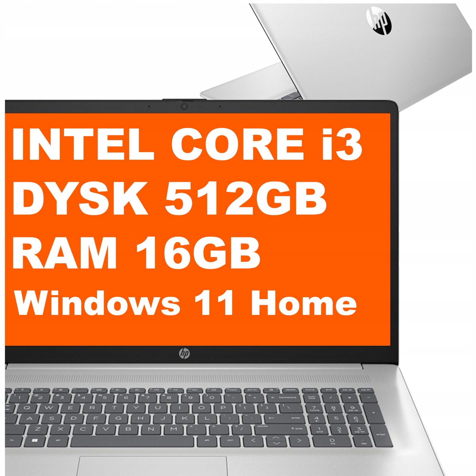 Hp Notebook 17-cn Intel i3-N 16GB 512GB Intel Uhd FullHD Win 11 Stříbrný