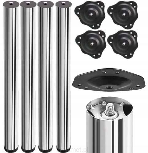 

Nogi Do Stołu Biurka Regulacja Chrom 710MM 4 Szt