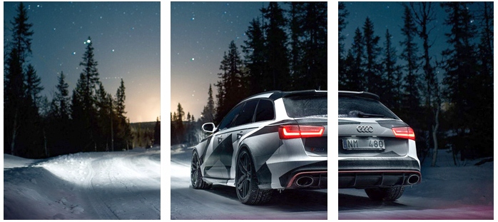 

3x Obraz Na Ścianę Samochód Audi Tryptyk 20x30