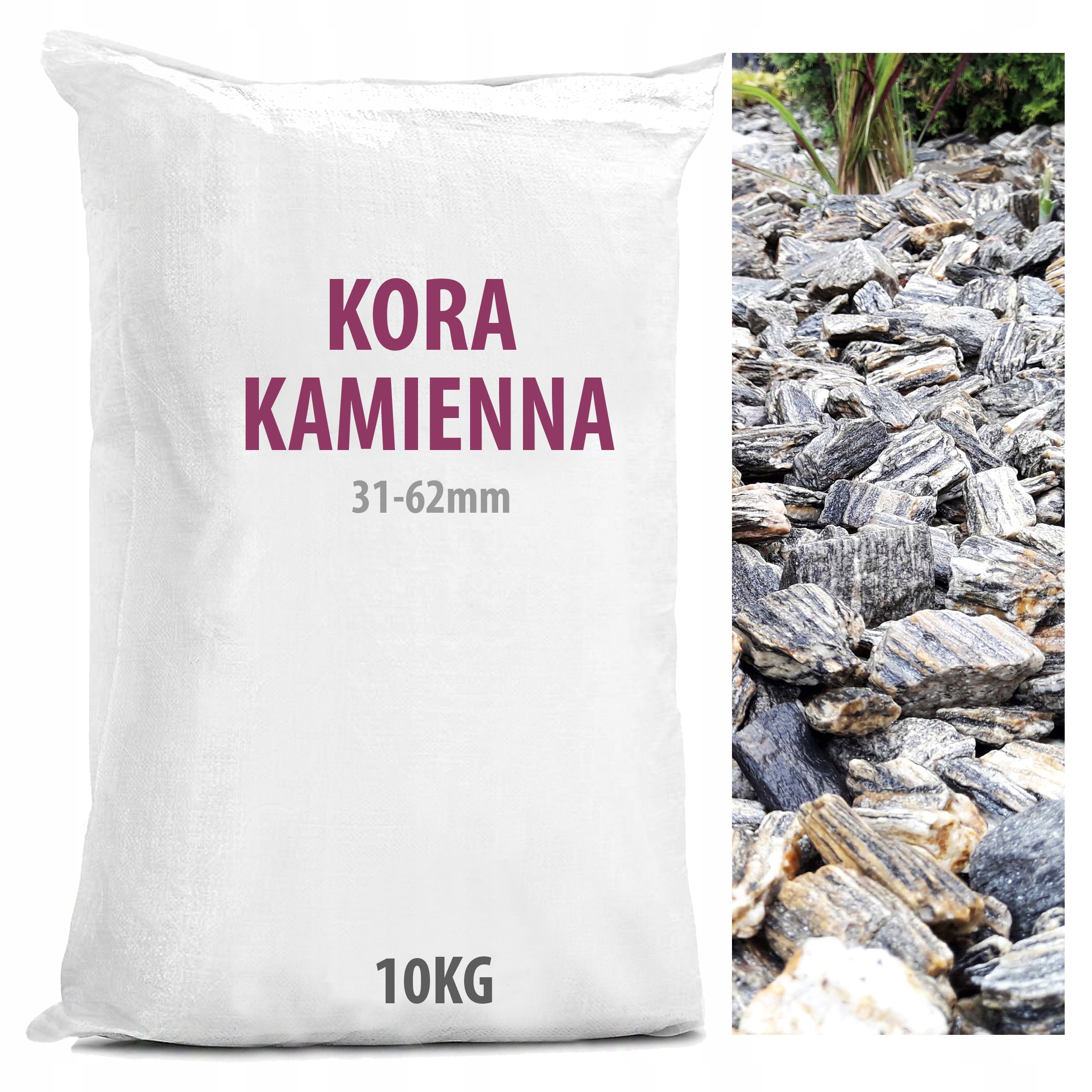 

Kamień Ogrodowy Kora Kamienna Gnejs Duży 10KG