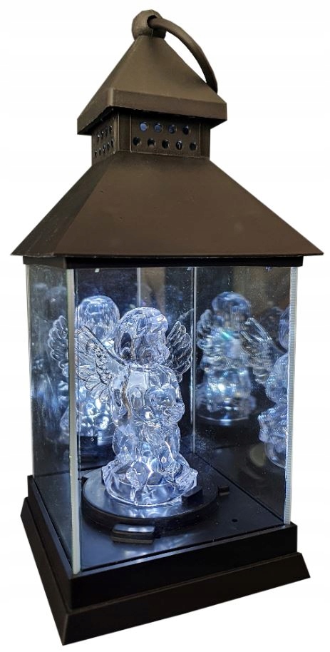 

Latarenka Led Z Aniołkiem Na Baterie Lampion Szara