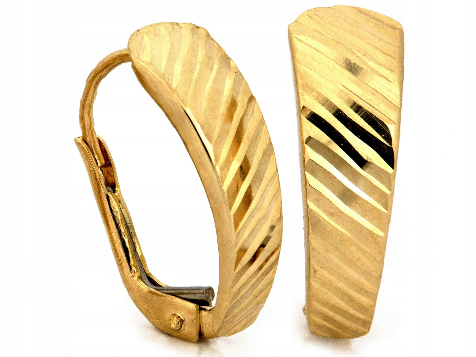 Zlaté náušnice 585 anglické lesklé 1.57 g bez kamenů jako dárek