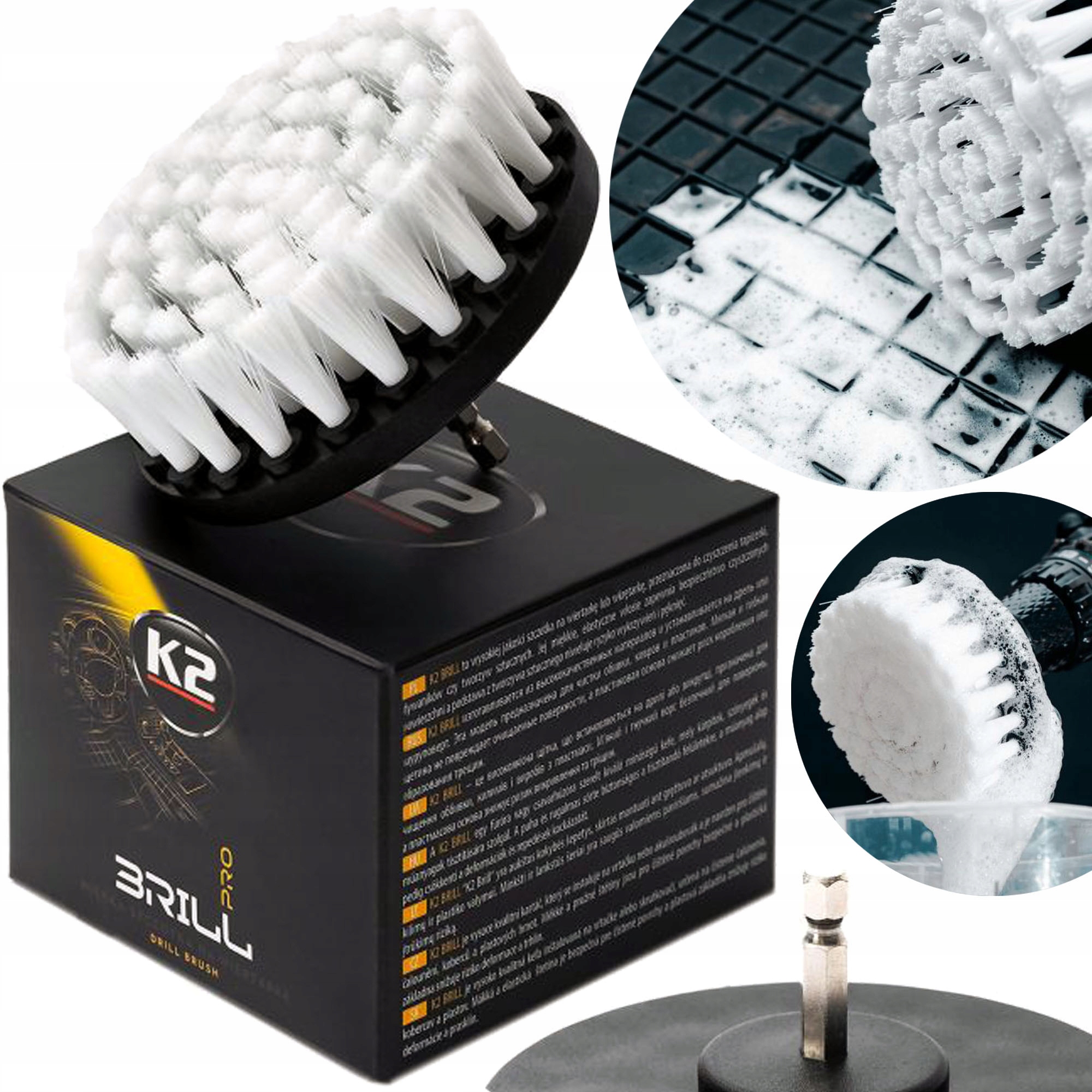 Szczotka do prania tapicerki na wiertarkę K2 Brill D7050