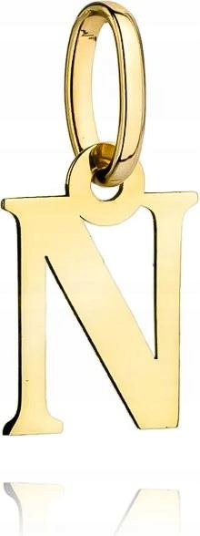 Zlatý přívěsek 585 dámské písmenko N přívěsek jako dárek 14k na řetízek