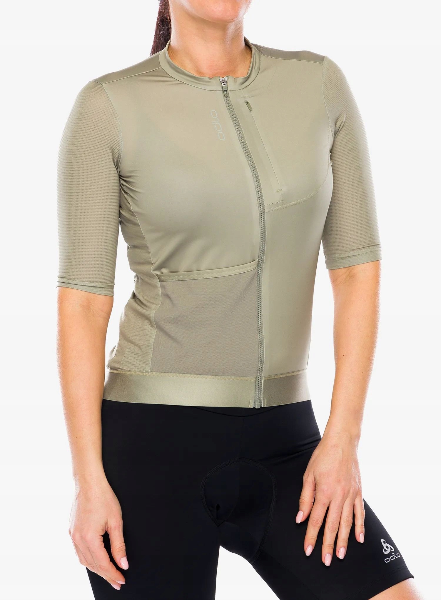 Dámská cyklistická košile Odlo Explorer Pro S/u Collar S/s Fz vetiver Xs