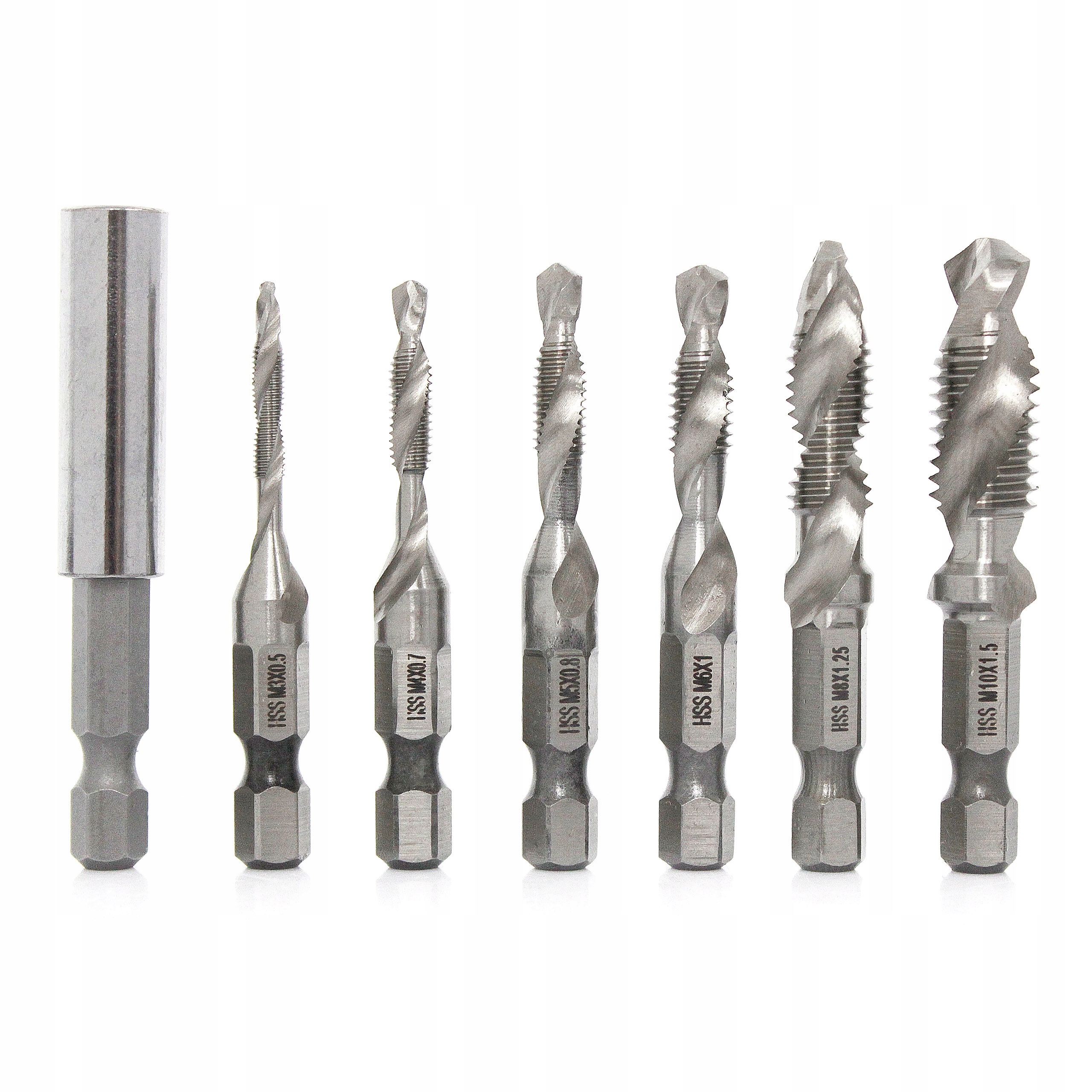 WIERTŁA GWINTUJĄCE HSS M3 - M10 GWINTOWNIKI 7 EL.