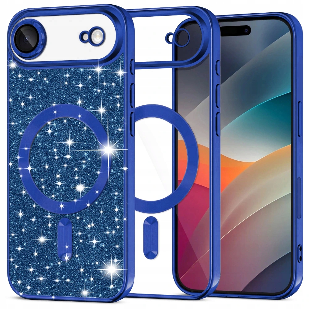 Techsuit Luxury Glitter MagSafe Etui na iPhone 17 Air granatowe